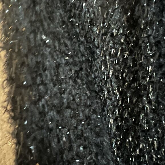 Max Studio Leon Max Limited Ed Mini Dress Faux Fur Silk Nylon Black Sz XS Sheath - Picture 3 of 7